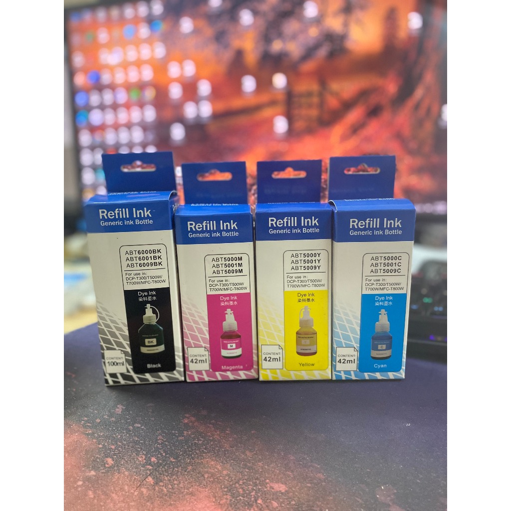 Bộ mực màu máy in Brother ABT 5000 6000 dùng cho máy in T300 t500w t700w t800 refill ink