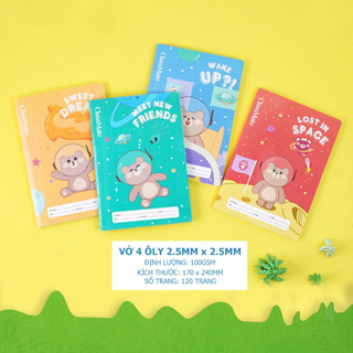 Vở Ô Ly CLASSMATE 120 Trang Định Lượng 100gsm Bìa Vở Cán Bóng In Gấu Nâu Dễ Thương Dành Cho Bé Cấp 1 NC1-120-006