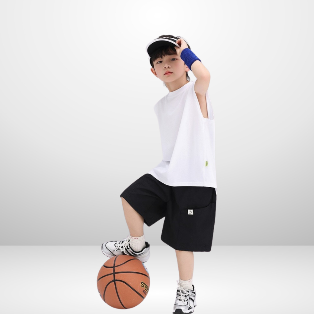 Áo Thun Ngắn Tay Mùa Hè Cho Bé Trai, Bé Gái In Hình Năng Động, Cổ Tròn B531 | JJ Kids Fashion