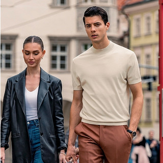 [OUTLET]  Áo thun nam cổ tròn Simplicity Camio bo chun, vải cotton thấm hút mồ hôi thượng lưu CMO08