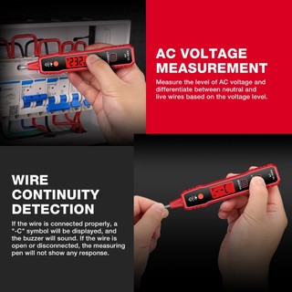 (Bảo hàng 1 năm)HABOTEST🔥 HT89A 12~300V NCV Bút thử điện áp AC Bút vạn năng kỹ thuật số