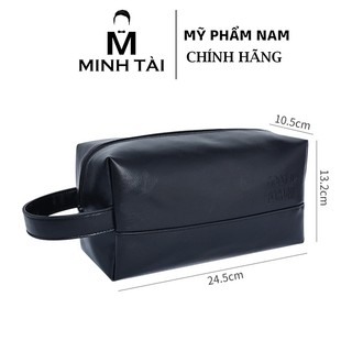 Túi da đựng mỹ phẩm nam hình hộp chống thấm nước