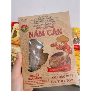 500Gram Bánh Phồng Tôm Năm Căn Hộp Nâu Đặc Sản Cà Mau, Loại Đặc Biệt 45% Thịt Tôm