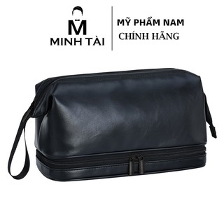 Túi da đựng mỹ phẩm nam kiểu Châu Âu chống thấm nước