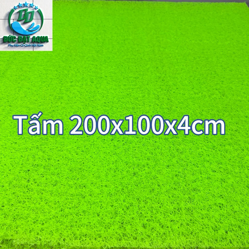 Jmat không keo loại 100x100cm -100x200cm  dày 4cm xanh lá  vật liệu lọc hồ cá koi cao cấp 3