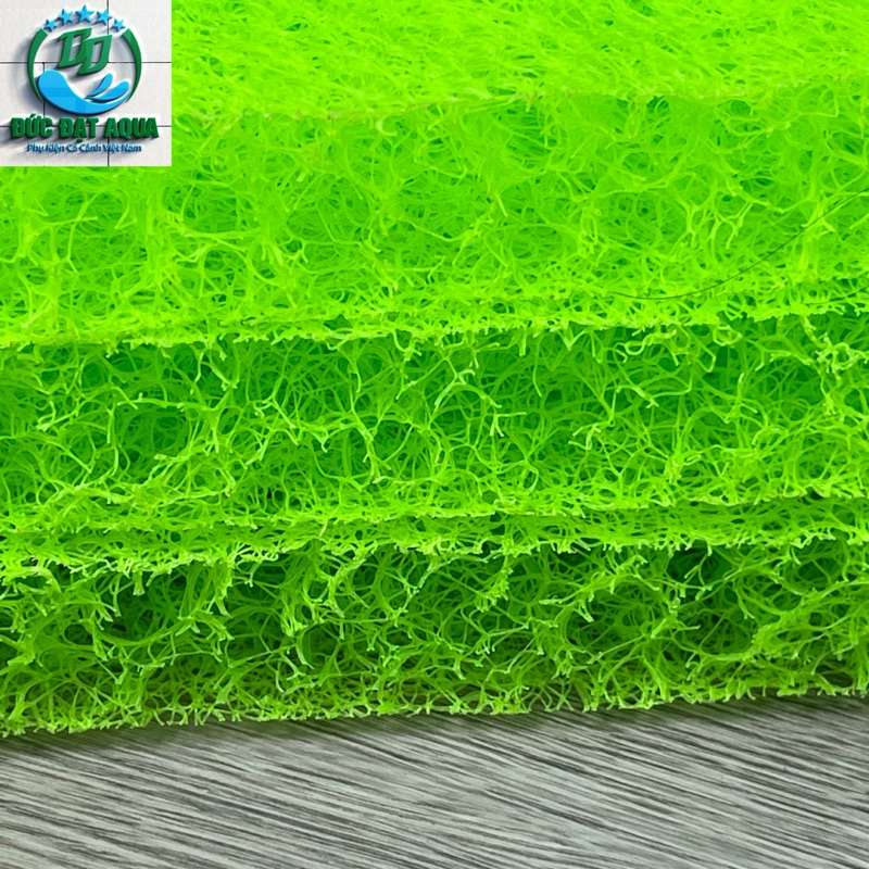 Jmat không keo loại 100x100cm -100x200cm  dày 4cm xanh lá  vật liệu lọc hồ cá koi cao cấp 2
