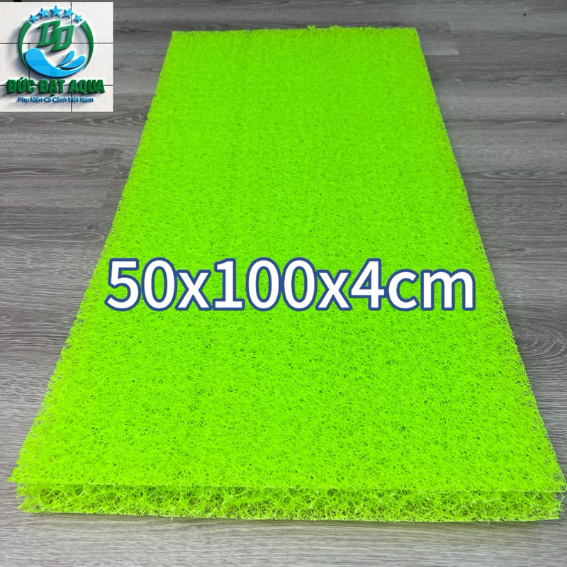Jmat không keo loại 50x25 - 50x50 -  50x100cm dày 4cm xanh lá  vật liệu lọc hồ cá koi cao cấp 3