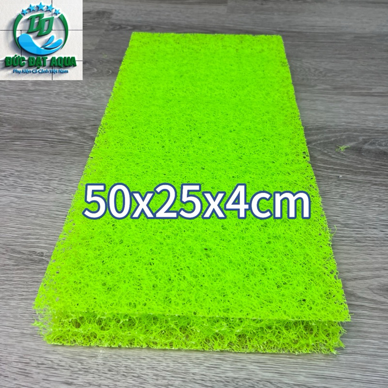 Jmat không keo loại 50x25 - 50x50 -  50x100cm dày 4cm xanh lá  vật liệu lọc hồ cá koi cao cấp 5