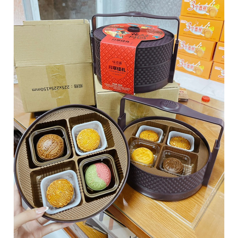 Sét 8 bánh 8 vị kèm cập lồng làm quà tặng siêu xinh ( ngày in trên bao bì là ngày sản xuất - hạn dùng 120 ngày )
