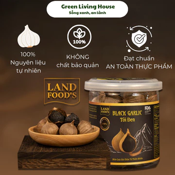 Tỏi Đen Cao Cấp Xuất Khẩu LANDFOOD'S Lên Men Tự Nhiên Công Nghệ Lò Gạch Nung 60 Ngày Hộp 200gr