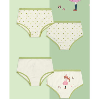 [T22 Combo 4 quần chíp cao cấp] Quần chip đùi bé gái, quần chip cho bé cotton cao cấp hình bé gái xanh lá cute 9-35kg