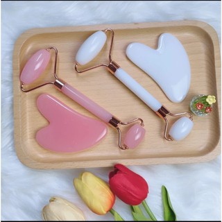 Cây Lăn Massage Mặt, Đá Guasha Massage Mặt Giúp Thon Gọn Nâng Cơ Trẻ Hóa Làn Da , Nâng Cơ , Giảm Nếp Nhăn- Giúp Thư Giãn