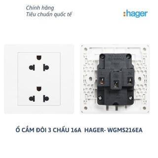 WGMS216EA- Hager  - Ổ Cắm Đôi 3 Chấu 16A- Hager
