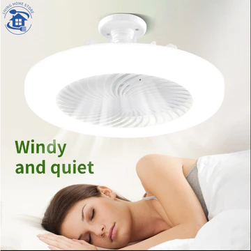 [🎆 Free shipping]Quạt Trần Có Đèn Quạt Đèn 21W E27 Đế Tròn Quạt Mini 85-265V Quạt Trần Im Lặng Cho