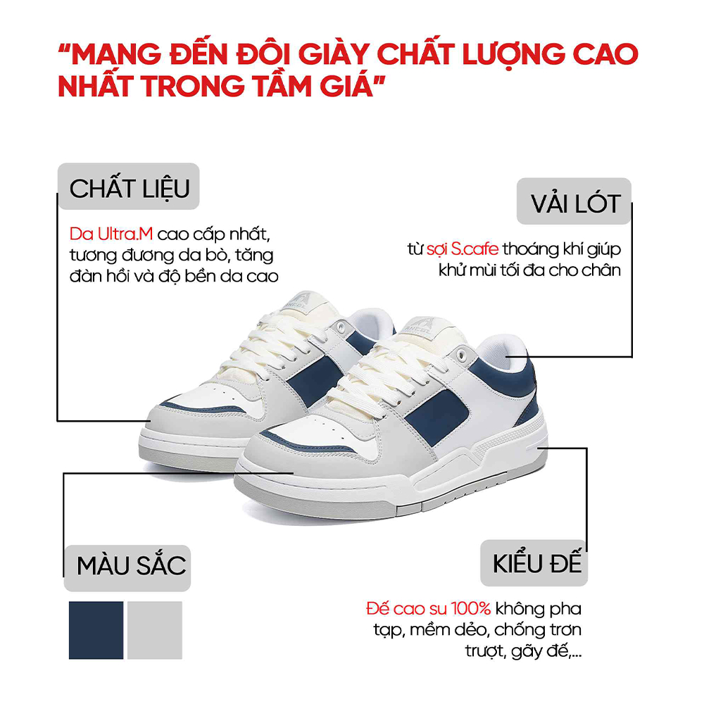 Giày Sneaker Thể Thao Unisex Ancol Xtreme Luna / Smoky / Magi, Da Ultra M Bền Bỉ, Thoáng Khí, Đế Cao Su | BigBuy360 - bigbuy360.vn