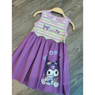 Siêu phẩm Kuromi - Hot hit vô cùng - in Pe bền đẹp Thân cotton kẻ hàng hiếm, dáng váy sang cực kỳ