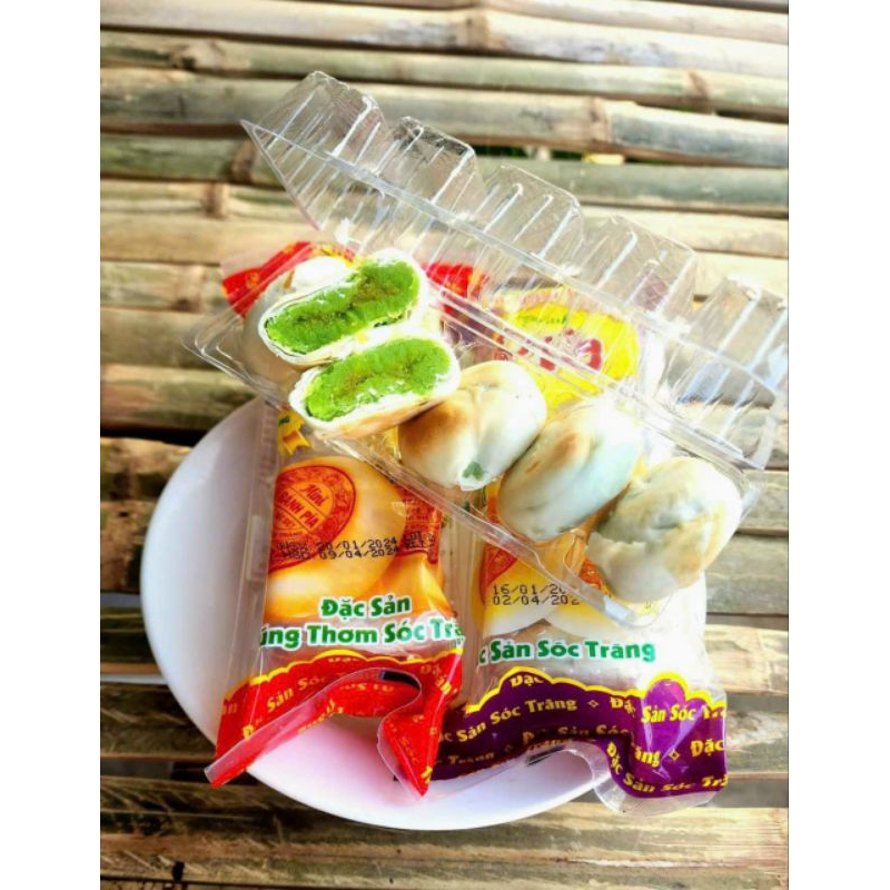 1 cây bánh pía mini 130 gam gồm 5 bánh nhỏ vị lá dứa sầu riêng và đậu ...