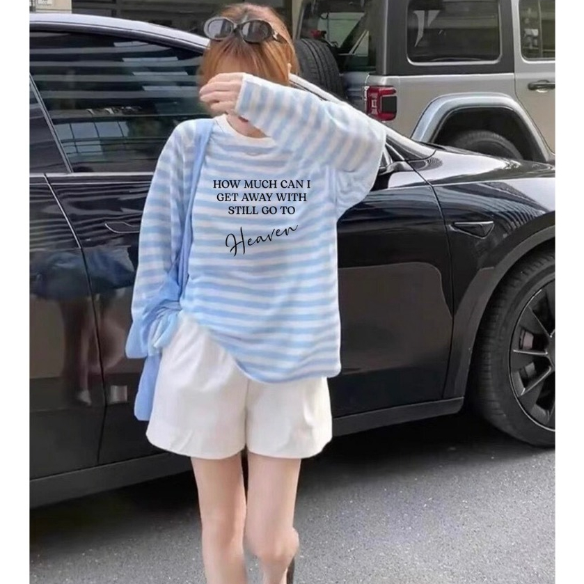Áo thun Nữ dài tay kẻ sọc in hình JULY fashion2023, Áo phông nữ tay dài kẻ sọc, dáng rộng SIÊU PHẨM mùa thu đông
