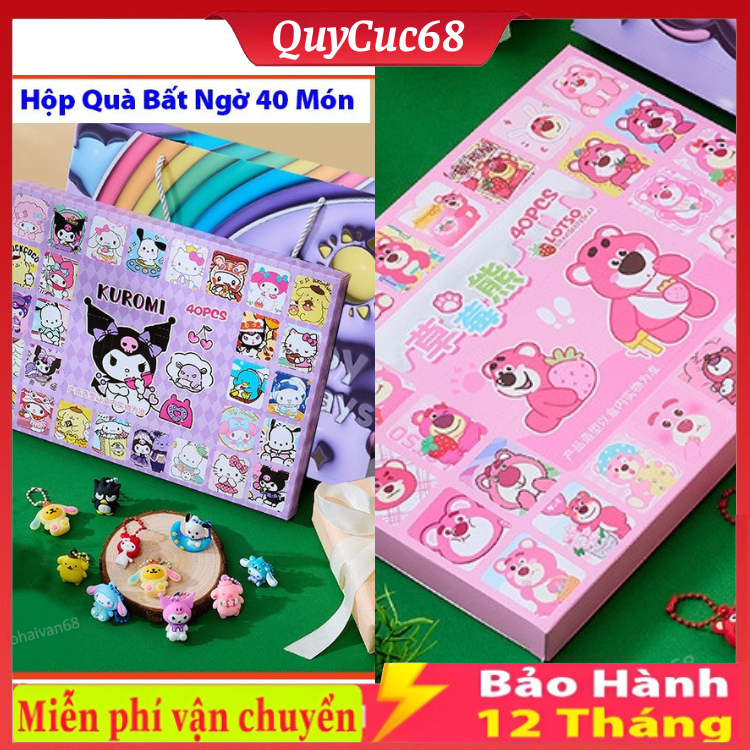 Hidden Box Hộp Quà Bất Ngờ 40 Món Kuromi, Gấu Dâu, Trứng Vàng, Đồ Chơi ...