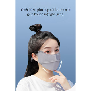 Khẩu trang chống nắng chống tia UV chất lụa băng mềm mịn mát thông thoáng KH011
