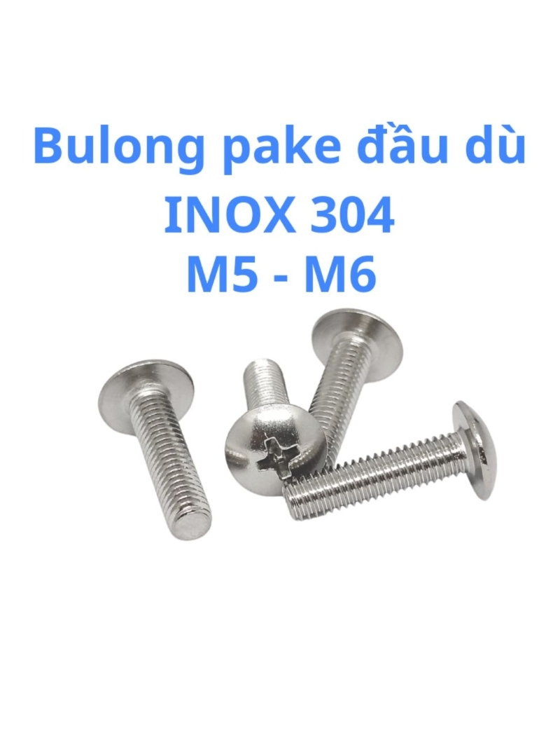 Ốc vít Pake đầu dù INOX 304 - M5, M6 (10 con) | Shopee Việt Nam
