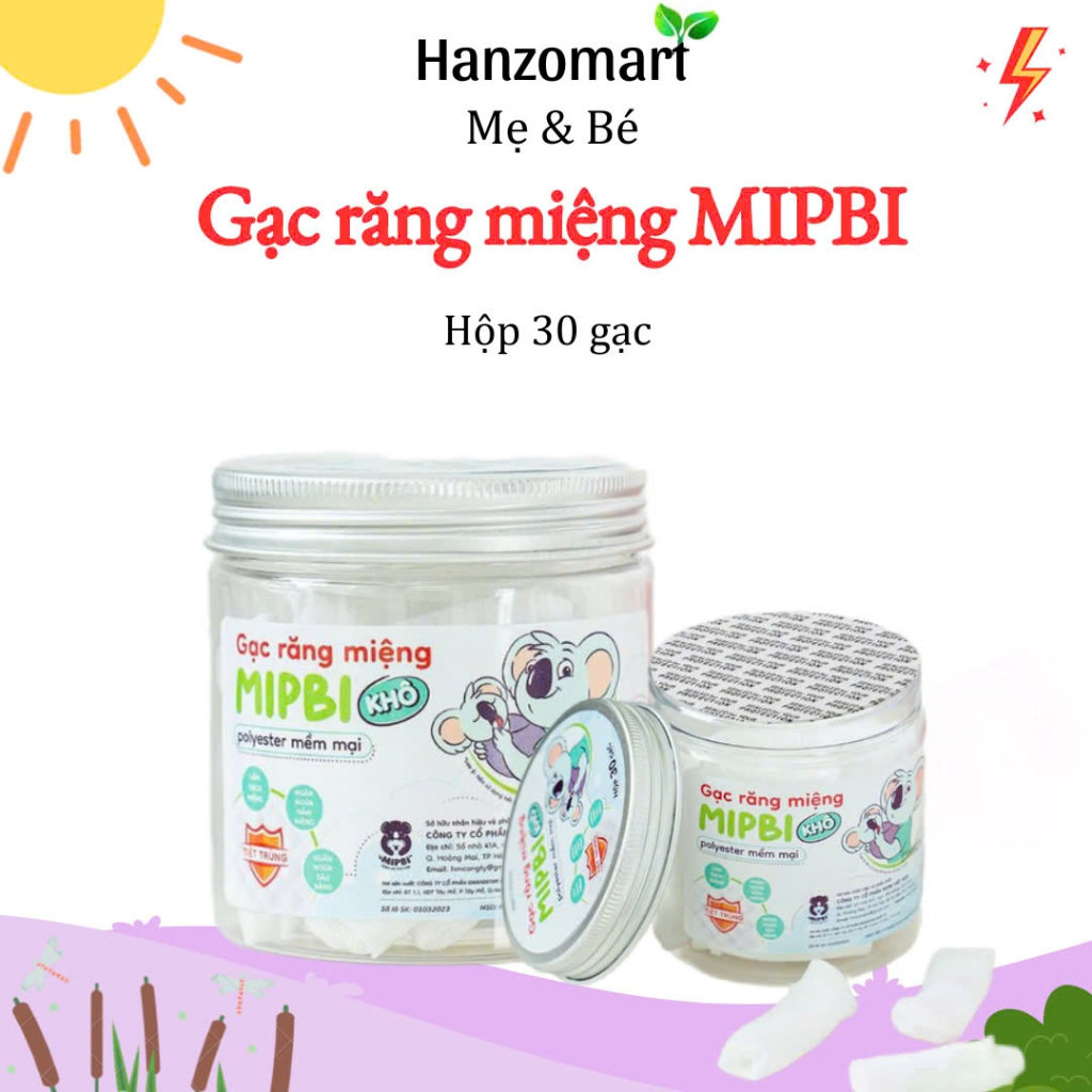 Gạc răng miệng Mipbi - hộp 30 cái - hanzomart