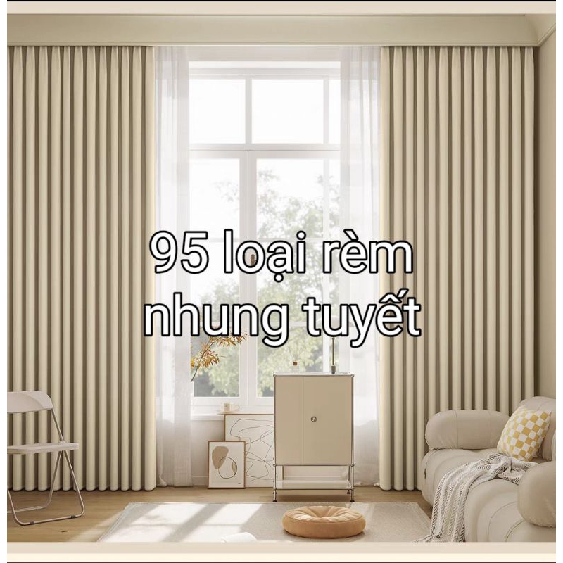 Rèm cửa phòng khách phòng ngủ chất cao cấp tuyết nhung, 1 cặp 2 chiếc ...