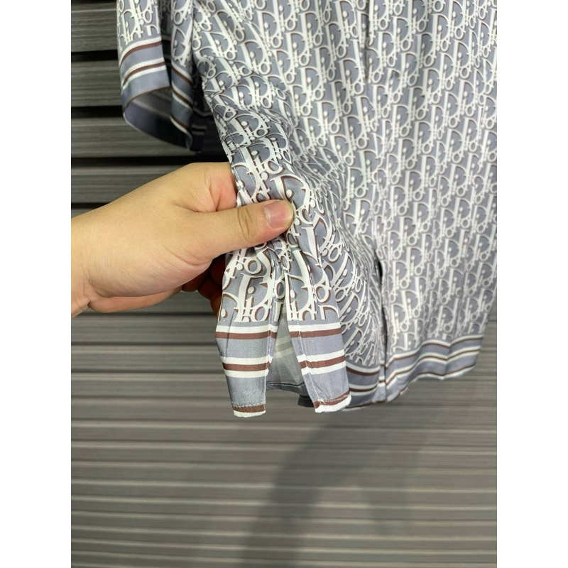 ⚡️[Hight Quality] Sơ Mi D.1.0^ Oblique Pixel Grey - Điểm Nhấn Logo Tinh Tế - Chất Liệu Cao Cấp - Qccc Full Túi Tag