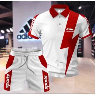 [CỰC RẺ] Bộ quần áo cộc tay phối  POLO nam nữ chất liệu thun co giãn thâm hút mồ hôi form rộng 40-85kg