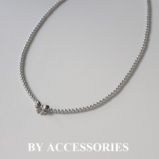 Dây chuyền vòng cổ nữ titan ngọc trai nhân tạo xám phối thắt nơ nhỏ xinh không gỉ WN2476 BY ACCESSORIES