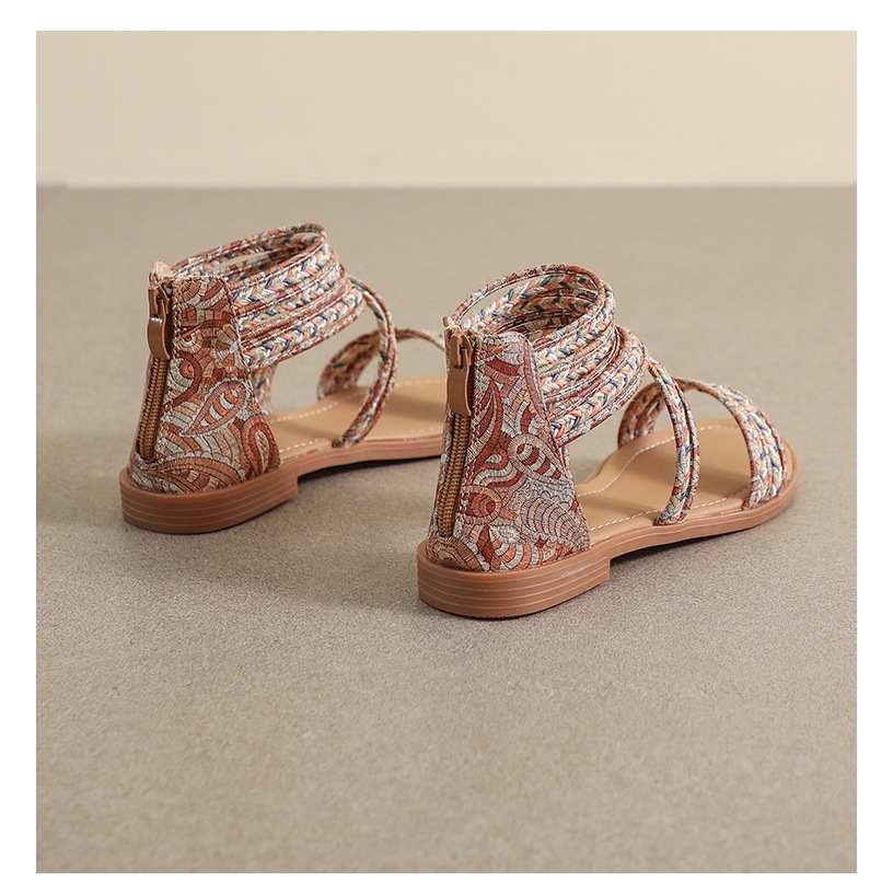 [Chính hãng] Giày sandal chiến binh nữ boho XIANGLV basic sang trọng 2cm, sandal nữ quai ngang, giày dây LAL34- Laylalay