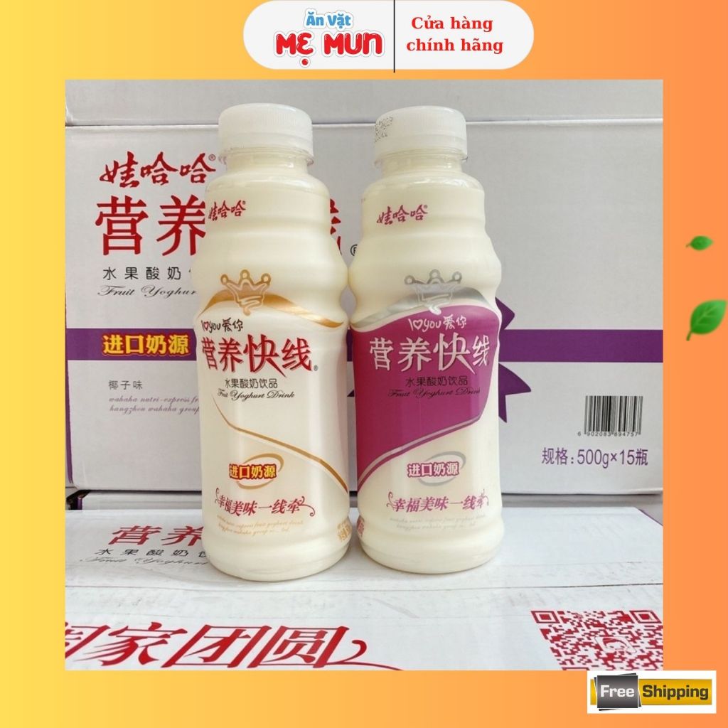 Nước Sữa Chua Hoa Quả Wahaha 500ML, Sữa Chua Uống Trái Cây Đài Loan - Ăn Vặt Mẹ Mun