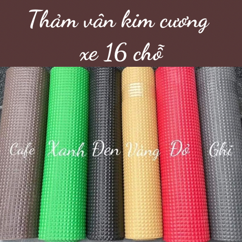Thảm lót sàn vân kim cương cho xe 16 chỗ kích thước 9m x 60cm hoặc 4.5m x 1.2m