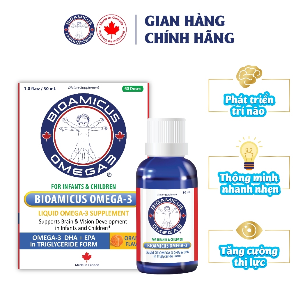 DHA BioAmicus cho bé hỗ trợ trí não sáng mắt 30mL - Vị ngon độc quyền ...