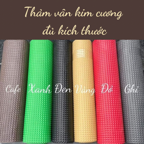 Thảm lót sàn vân kim cương nguyên cuộn cho xe khách 29 chỗ,..