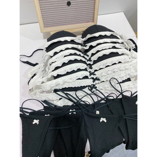 Set đồ lót cotton đen viền ren xinh xắn - handmade by Mimi house