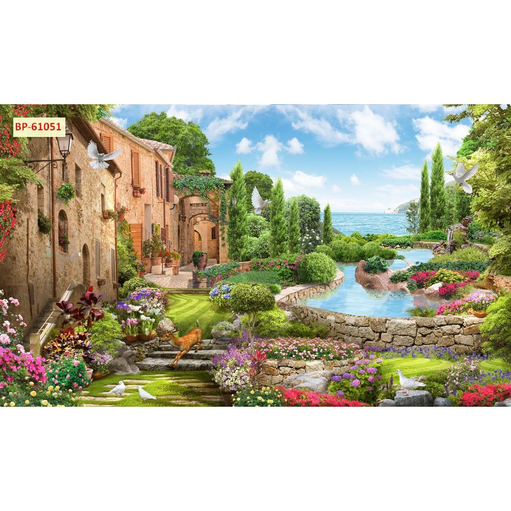 Tranh dán tường 3d vải lụa nhiều hình ảnh đa dạng trang trí quán cafe, trà sữa, trà chanh...