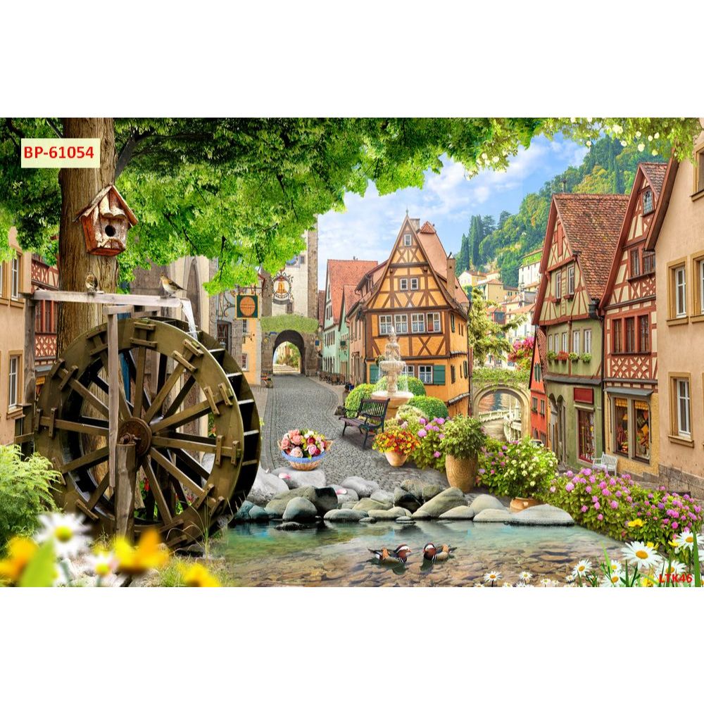 Tranh dán tường 3d vải lụa nhiều hình ảnh đa dạng trang trí quán cafe, trà sữa, trà chanh...