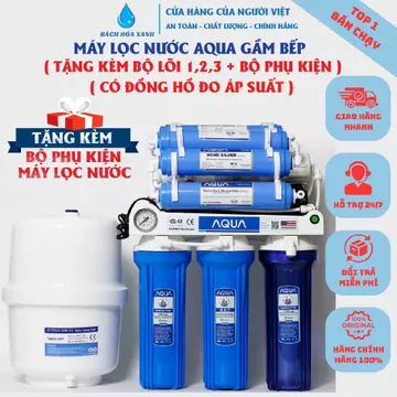 Máy lọc nước RO có đồng hồ đo Áp không vỏ tủ AQUA 4-11 cấp lọc ,Có đèn UV , công suất 15L/H ,Chính Hãng bảo hành 1 năm