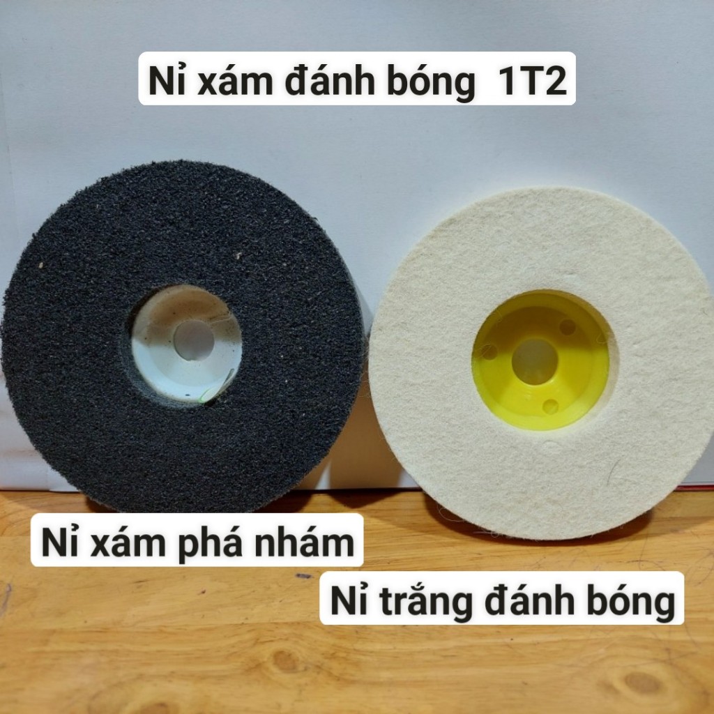 Nỉ đánh bóng inox, nỉ trắng , Nỉ xám loại 5 inch ( dùng cho máy 1T2 ...
