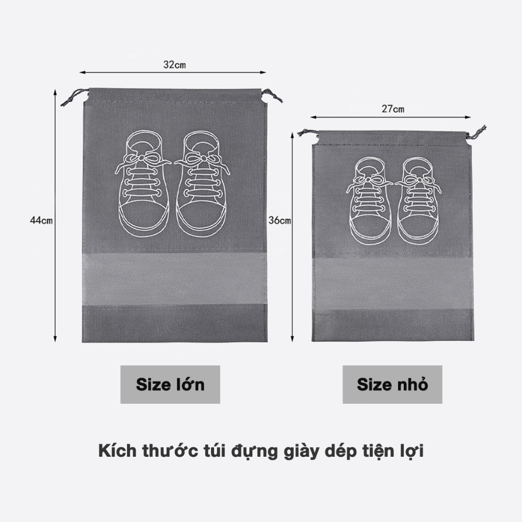 COMBO 5 Túi Đựng Giày Dép Du Lịch Dã Ngoại Dây Rút Tiện Lợi, Túi Bọc Giày Dép Thể Thao Chống Bụi