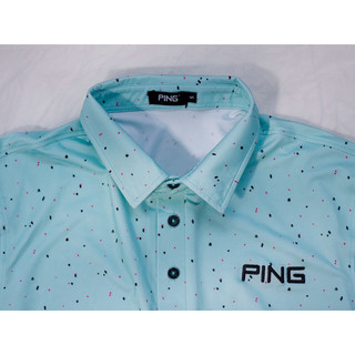 Áo Golf polo Ping họa tiết chấm sơn màu xanh. chất thun lạnh thấm hút mồ hôi , không nhăn, co dãn bốn chiều