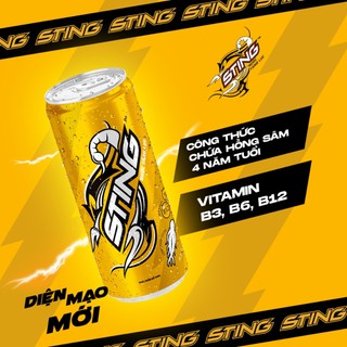 [SALE 15.7] Thùng 24 Lon Nước Tăng Lực Sting Vàng (320ml/lon)