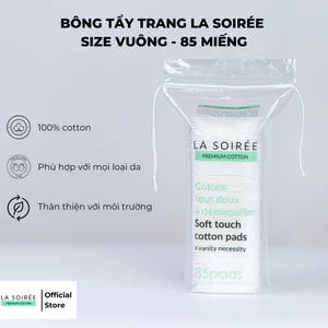 Bông tẩy trang cotton La Soirée 85 miếng vuông dai mềm