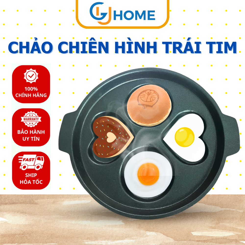 Chảo Chiên Rán Mini 4 Ngăn Chống Dính, Khuôn Chảo Hình Tròn Và Hình Tim ...