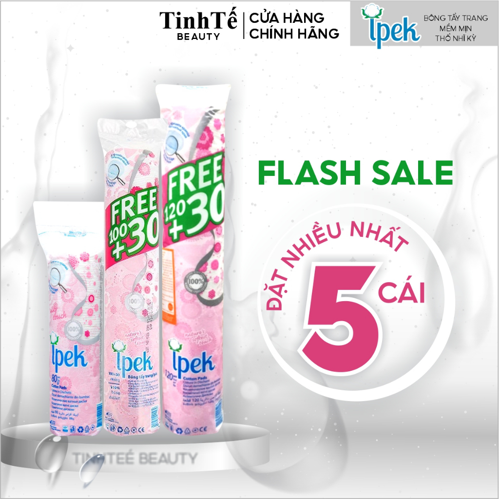 Ảnh Bông tẩy trang ipek thỗ nhĩ kì, Skinlovers, Care4u 80/130/150/233 miếng 1