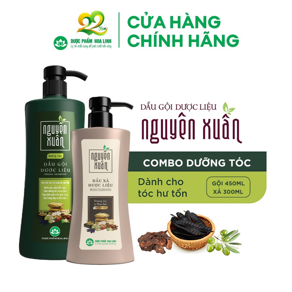 Ảnh Bộ Dầu gội 450ml và Dầu xả 300ml Nguyên Xuân xanh dưỡng tóc - Dành cho tóc khô xơ, hư tổn 2