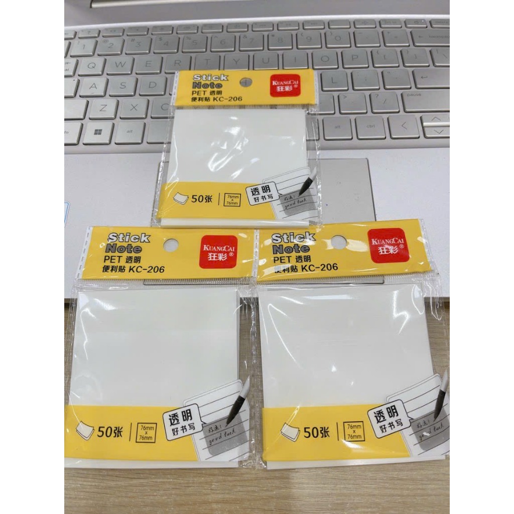 Giấy note trong suốt chống nước giấy ghi nhớ 50 tờ sáng tạo tiện lợi  văn phòng phẩm hàn quốc