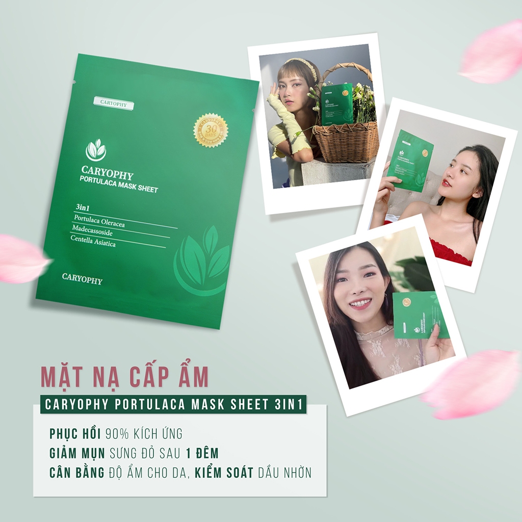 Ảnh Mặt nạ giảm mụn Caryophy Portulaca Mask Sheet 22g 1 miếng 2