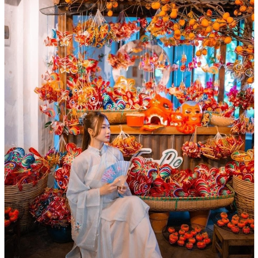 Đèn lồng trung thu giấy xếp hình thú nhiều màu sắc trang trí trung thu - Kem Shop K35